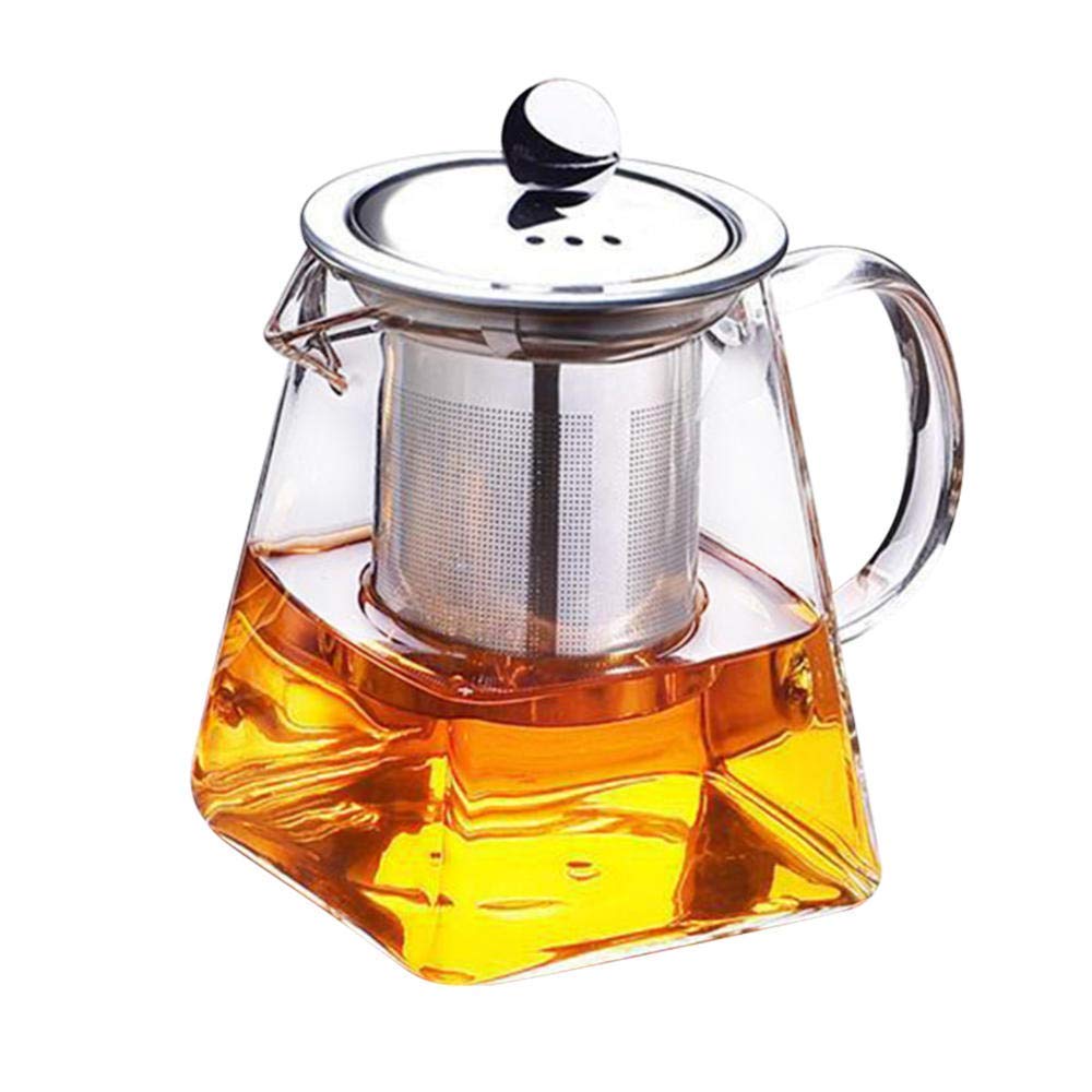 Premium Heat-Resistant Glass Teapot with Stainless Steel Strainer - 350ml Clear Glass Kettle for Loose Leaf Tea, Herbal Infusions & Blooming Tea - Perfect for Home, Office & Tea Ceremonies