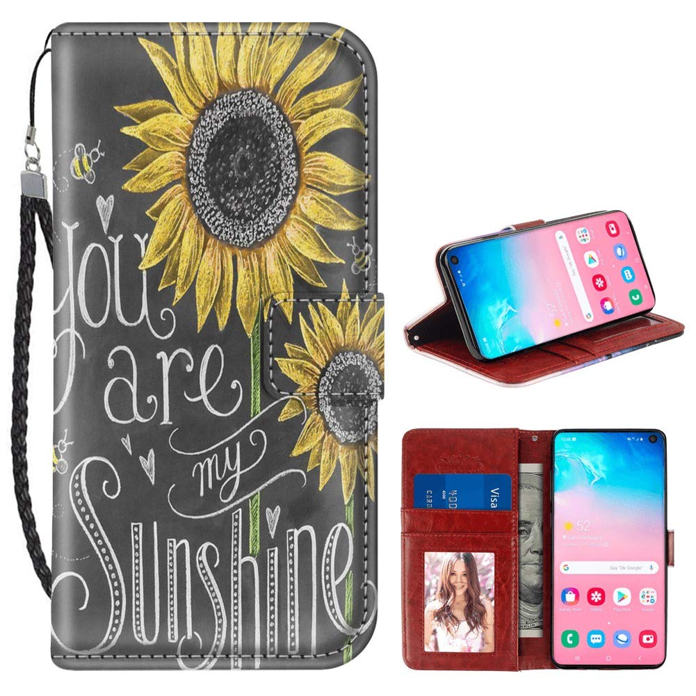 Samsung Galaxy S10 Wallet Case - Premium PU Leather Flip Cover with Card Slots, Kickstand & Wrist Strap | Protective Folio Phone Case for Women & Men | Perfect for Work, Travel & Daily Use