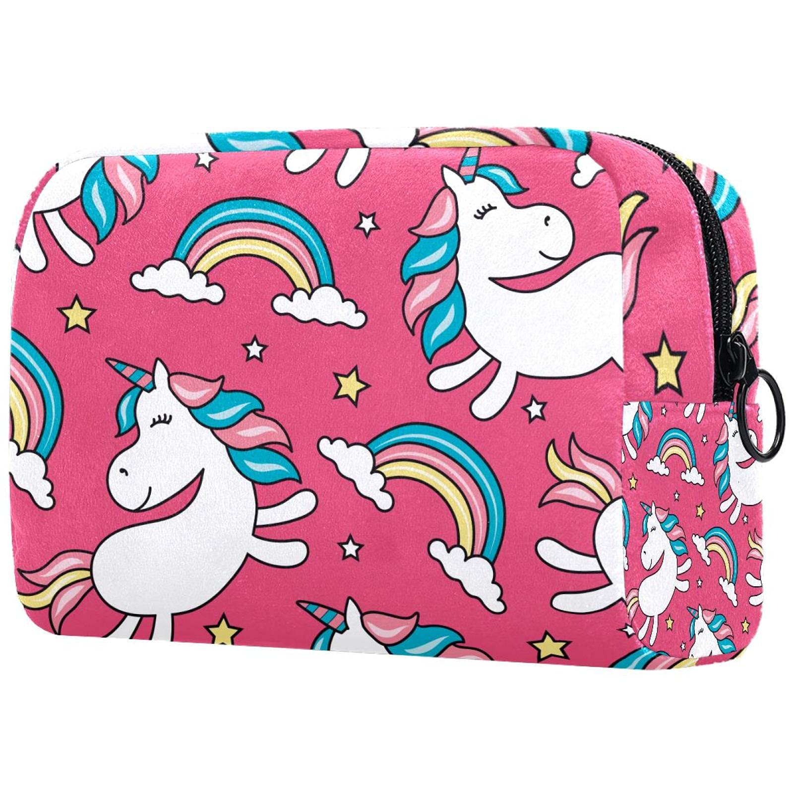 Large Unicorn Pink Cosmetic Bag for Women - Waterproof Travel Makeup Case with Zipper, Portable Toiletry Organizer Pouch - Perfect for Travel, Gym, and Daily Use