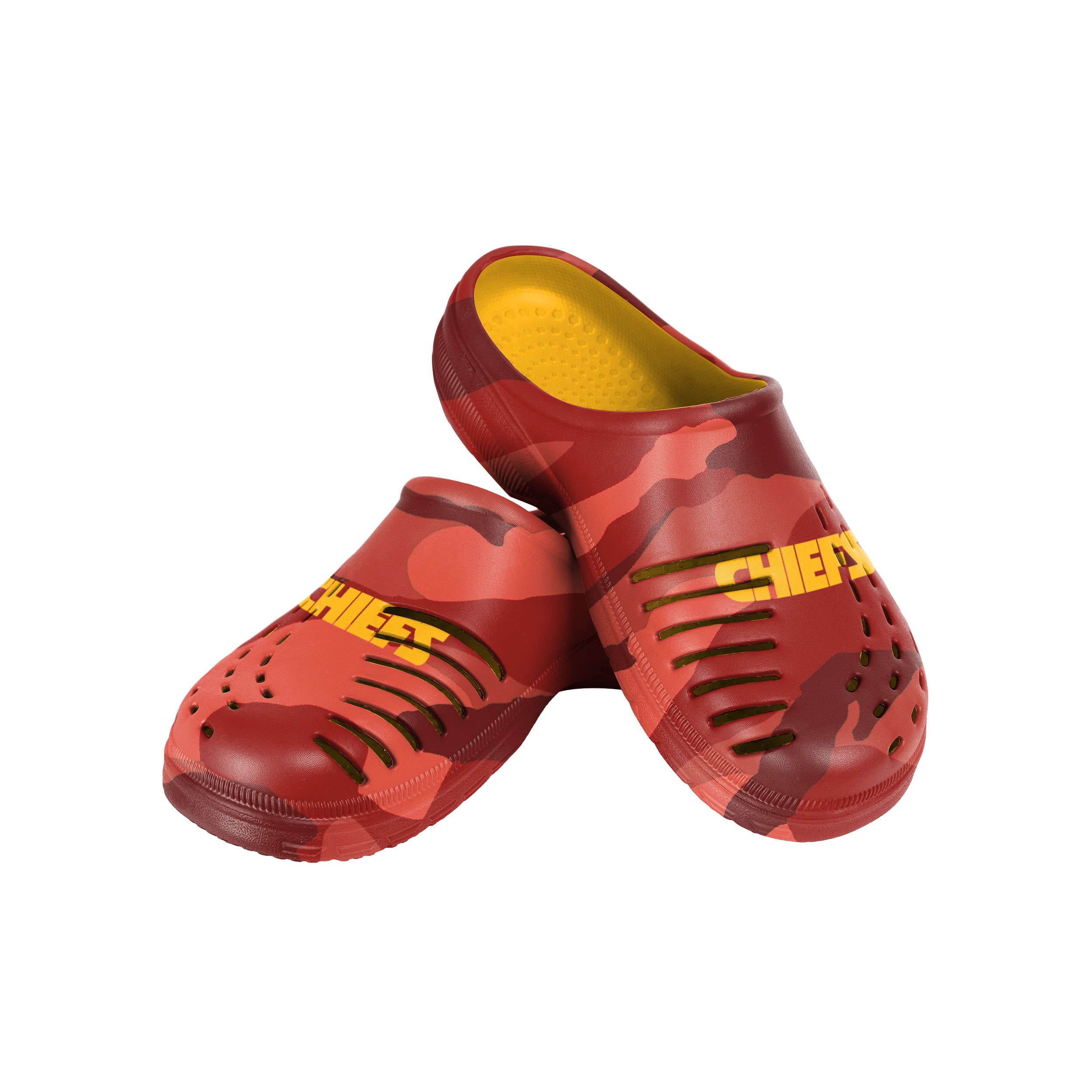FOCO Kansas City Chiefs NFL Men's Tonal Camo Clog Slippers - Comfortable Team Logo House Shoes for Fans, Indoor/Outdoor Wear, Perfect Gift for Football Enthusiasts