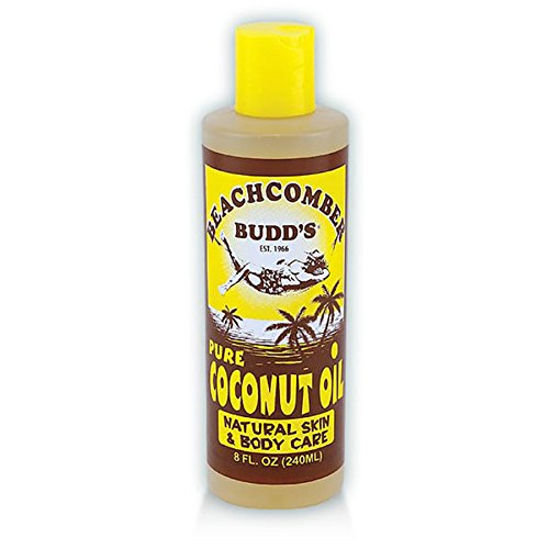 Pure Coconut Oil for Hair & Skin - Hawaiian Beachcomber Budd Scented 8 oz (Pack of 8) | Natural Moisturizer, Massage Oil & Cooking Ingredient | Perfect for Spa, Beach & Home Use