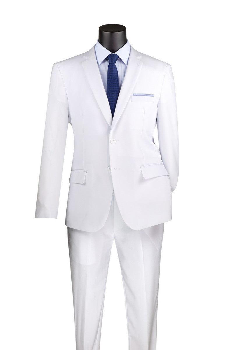 Slim Fit 2 Piece Suit for Men - White Formal Business Suit - Perfect for Weddings, Interviews & Office Wear