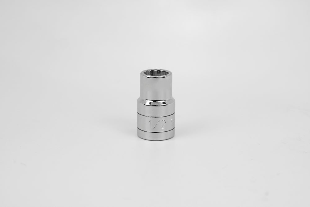 1/2 Inch Drive 12-Point Fractional Standard Chrome Socket - Perfect for Automotive Repairs, DIY Projects, and Professional Mechanics