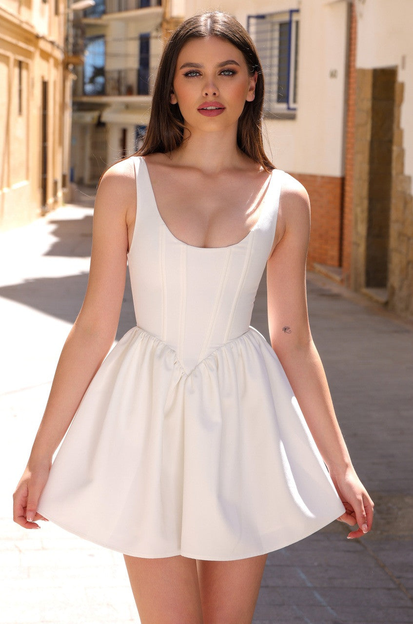 Darling Mini Dress in White - Perfect for Summer Parties, Date Nights & Casual Outings