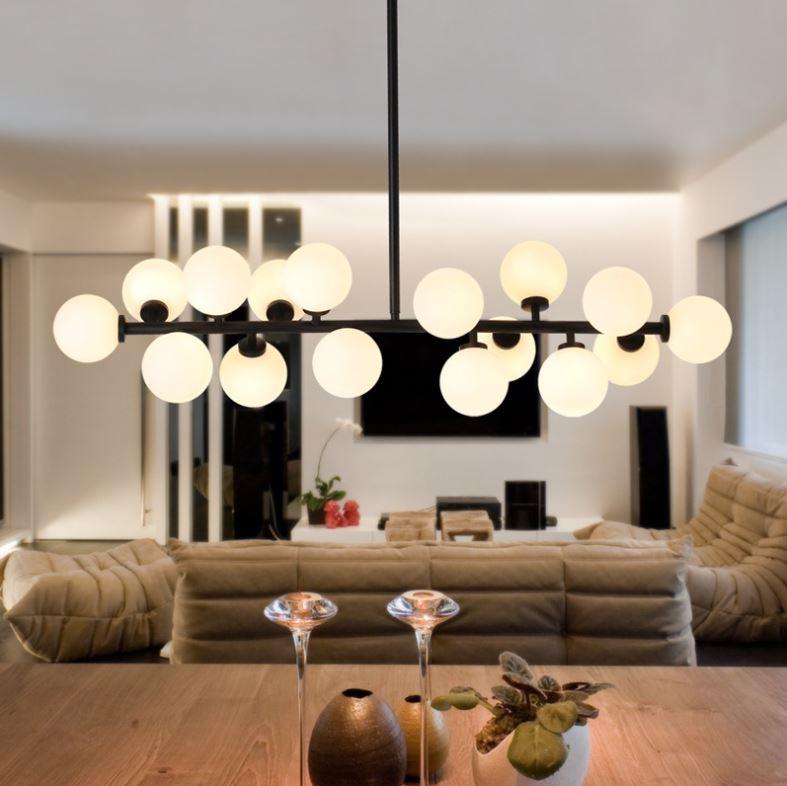 Modern Molecular LED Chandelier - Magic Beans DNA Design Crystal Ceiling Light Fixture for Living Room, Dining Room, Bedroom - Perfect for Home Decor and Romantic Ambiance