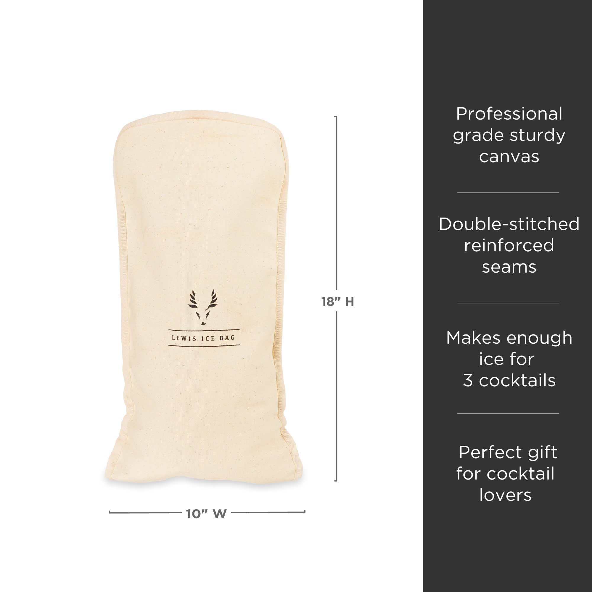 Professional Bartender's Lewis Ice Bag - Durable & Insulated Ice Carrier for Cocktails, Bars & Outdoor Parties - Perfect for Bartending, Home Use & Camping
