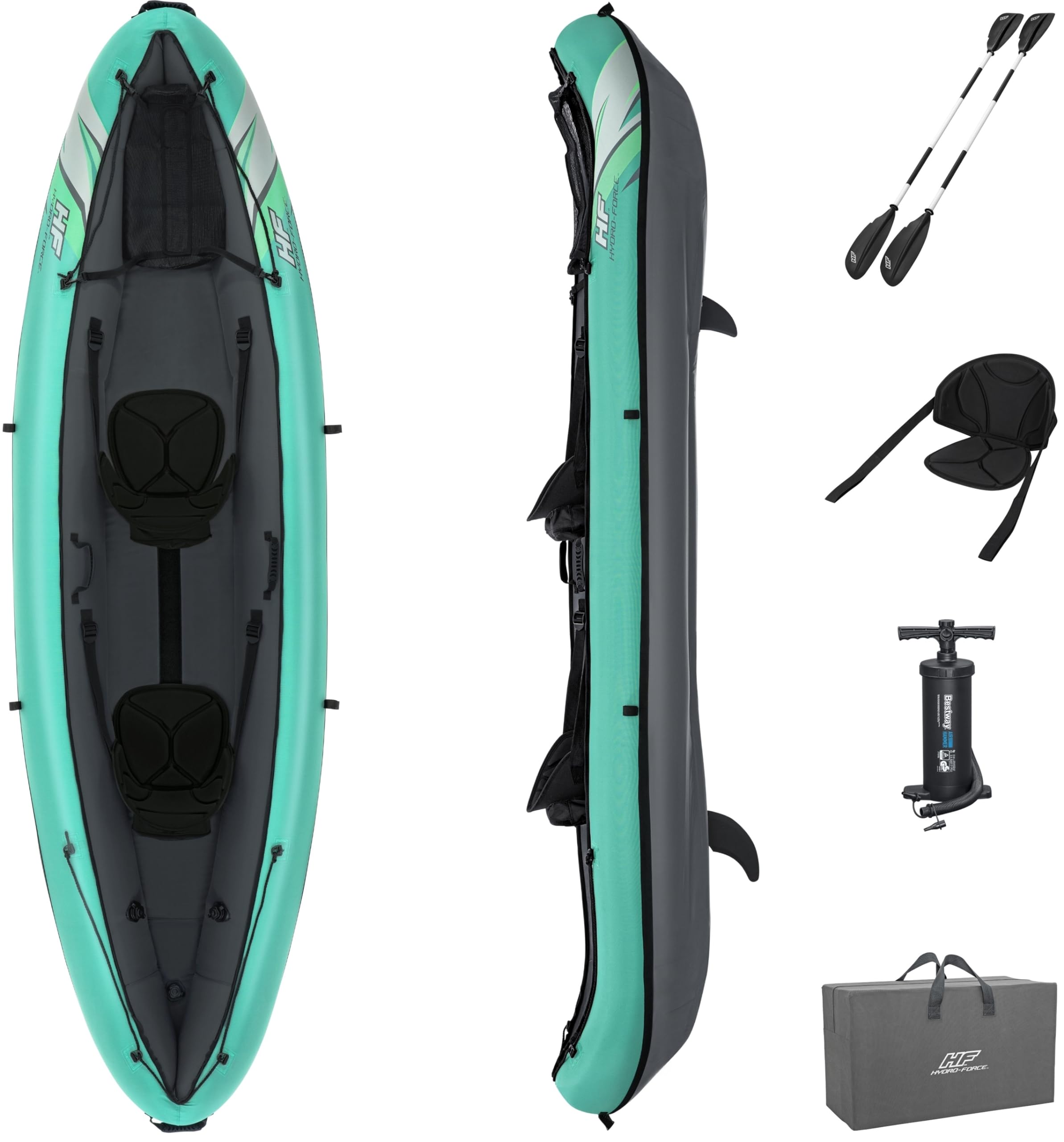 Bestway Hydro Force Inflatable Kayak Set with Seat, Paddle, Hand Pump & Carry Bag - Lightweight Portable Kayak for Adults, Kids & Family - Perfect for Lakes, Rivers, Camping & Outdoor Water Adventures