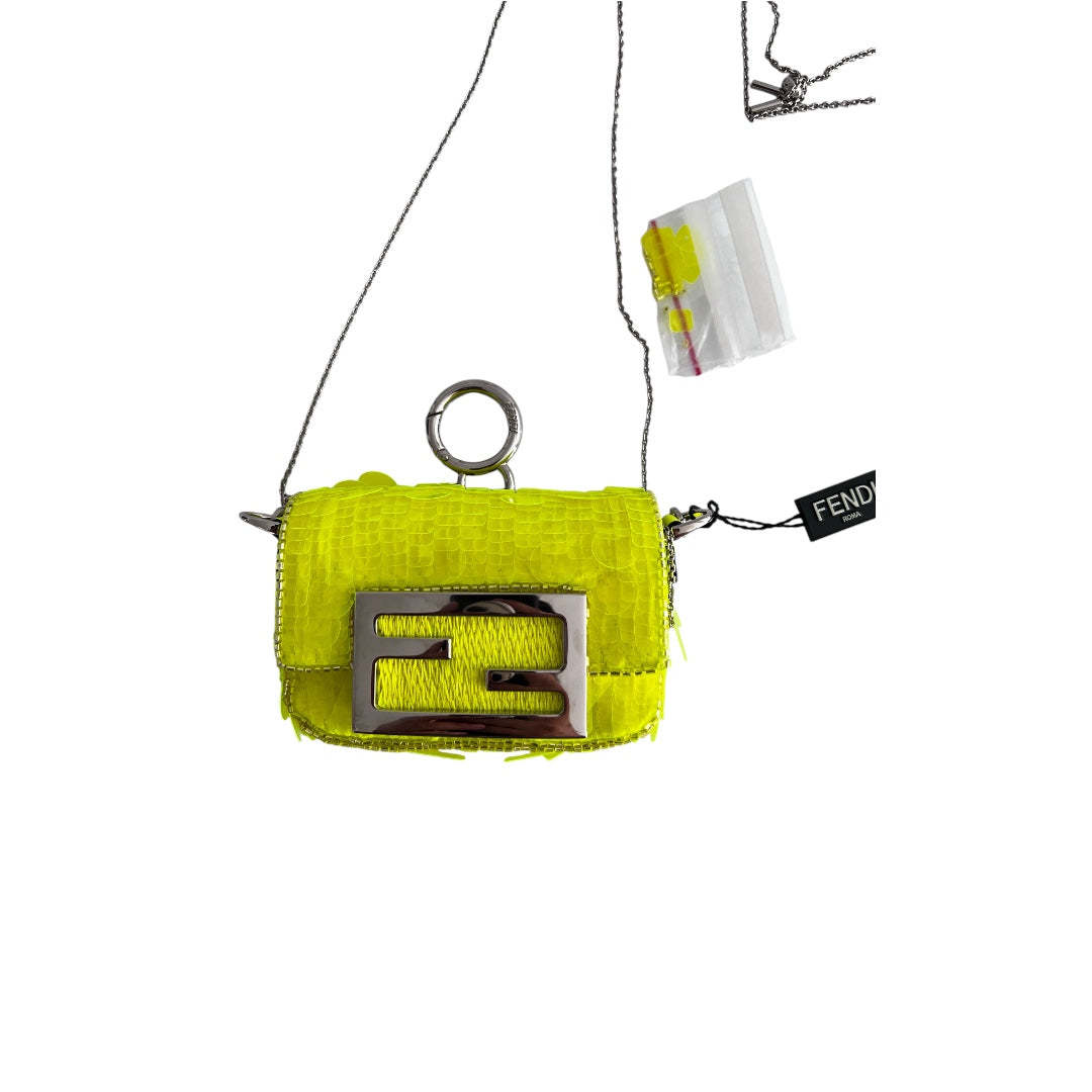 Authentic Pre-Owned Fendi Neon Sequin Nano Bag - Vintage Luxury Handbag for Women | Perfect for Parties, Weddings & Special Occasions