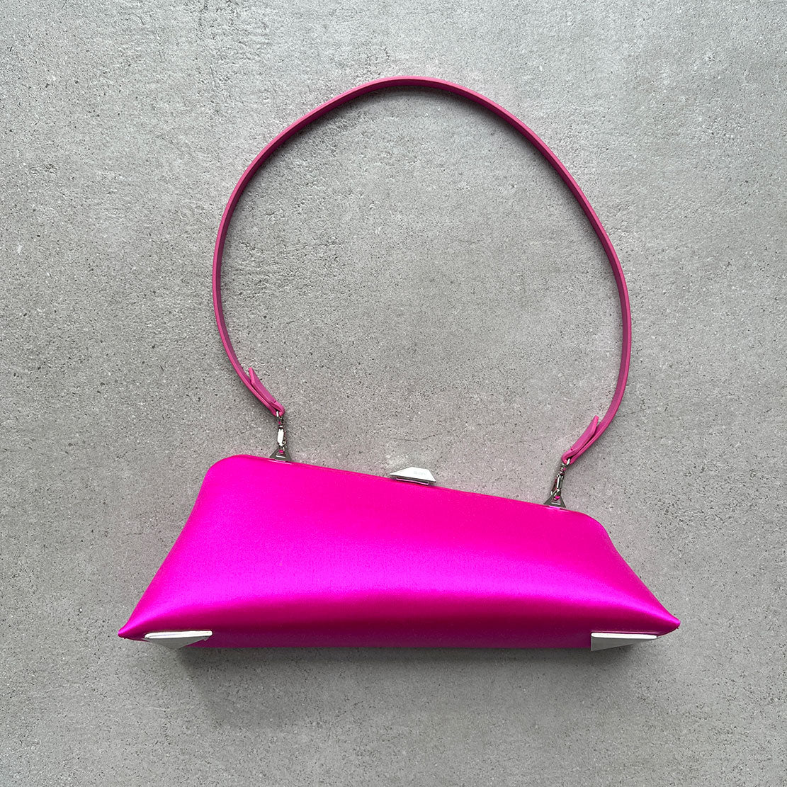 Elegant Long Evening Clutch Purse in Fuchsia Pink - Perfect for Night Out, Parties & Special Occasions