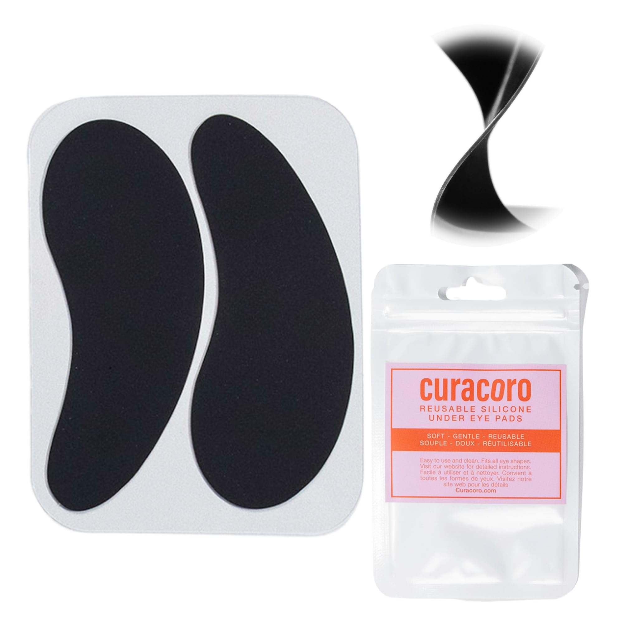 **Curacoro Reusable Silicone Under Eye Pads for Lash Lift & Eyelash Extensions – Soft Black Eye Patches for Sensitive Skin, Lash Perm Lamination & Extensions Remover (Style 3) – Perfect for Salon & Home Use**