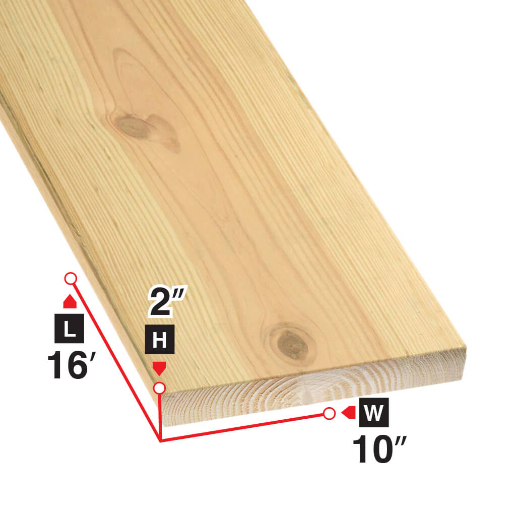 2 in. x 10 in. x 16 ft. Premium Spruce Lumber - Dimensional Lumber for DIY Projects, Home Construction, and Woodworking | Perfect for Framing, Decking, and Outdoor Structures