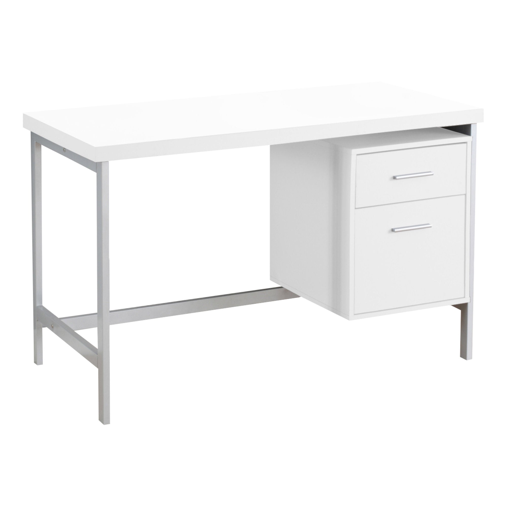 48L White & Silver Metal Office Series Storage Cabinet - Perfect for Home, Office & Workspace Organization
