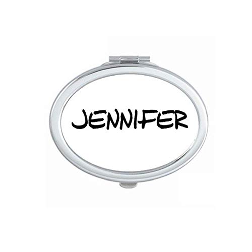 DIYthinker Personalized Handwritten English Name Jennifer Mirror - Portable, Foldable, Double-Sided Makeup & Glasses Mirror for Travel, Home, and Vanity Use