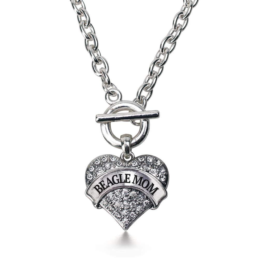 Inspired Silver - 18 Inch Sterling Silver Pave Heart Charm Necklace with Cubic Zirconia | Elegant Jewelry Gift for Women, Valentine's Day, Anniversary & Special Occasions