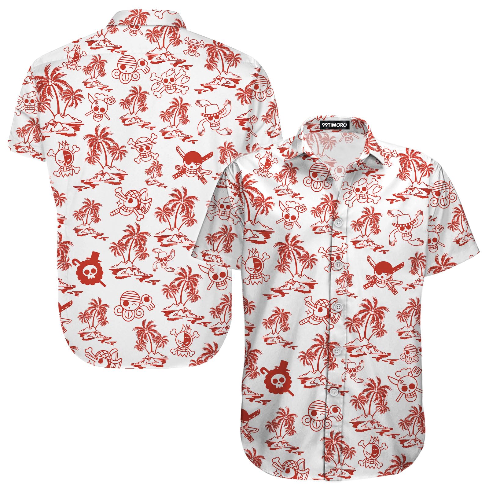 Funny Anime Button Down Shirt - Manga Hawaiian Short Sleeve Shirt for Men & Women | Perfect Anime Movie Themed Gift for Birthday, Cosplay & Summer Vacation