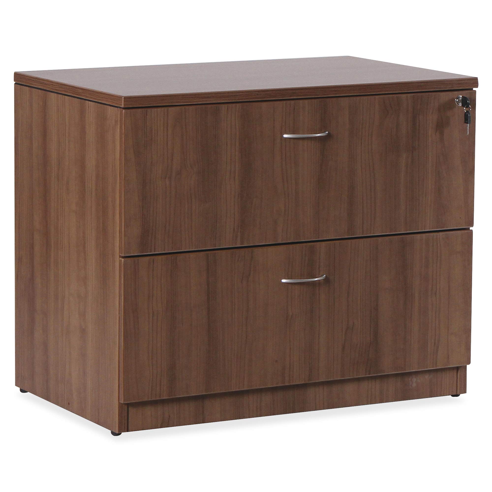 Lorell Essentials Series Walnut Laminate Lateral File Cabinet - Stylish Office Storage Solution for Documents & Files