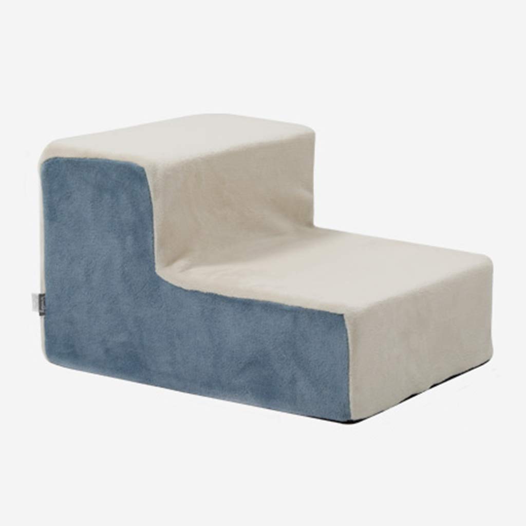 **Space-Saving Blue Pet Cat Ladder for Sofa & Bed - 38x50x30cm Plush Household Pet Dog Stairs for Living Room & Bedroom - Durable Construction Supplies for Small Pets**    *(Perfect for helping pets climb onto beds, sofas, or high furniture with ease!)*