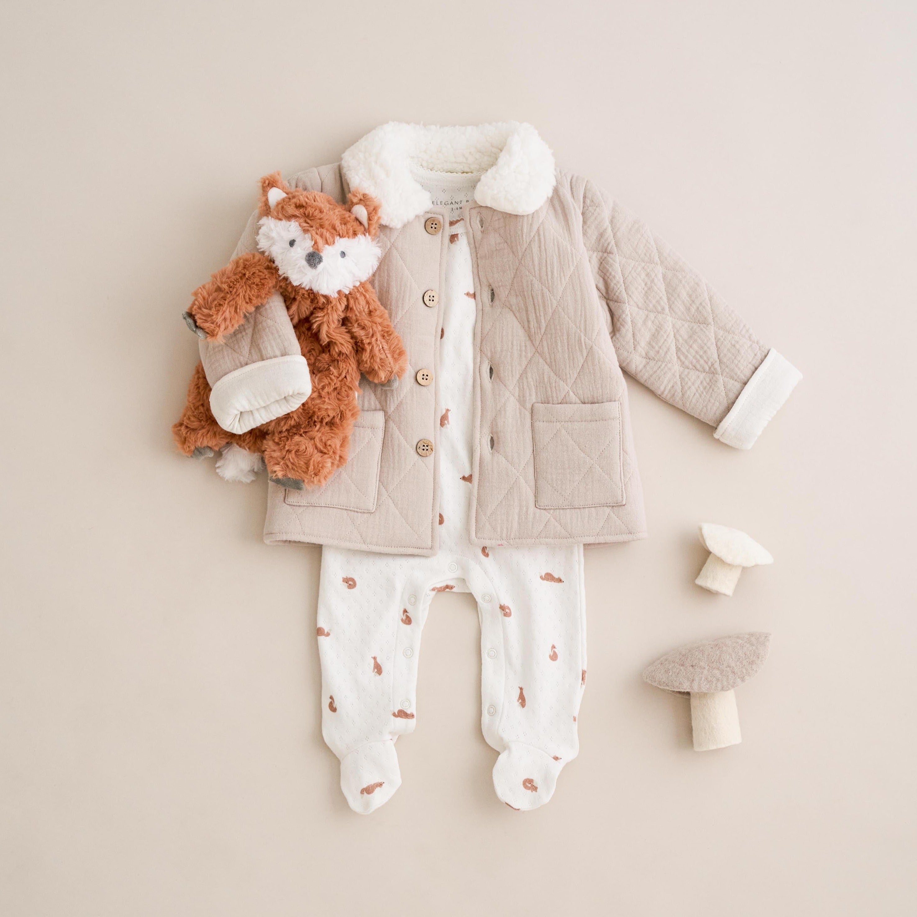 Organic Taupe Muslin Quilted Jacket for Women - Lightweight Spring Outerwear for Casual Wear & Outdoor Activities