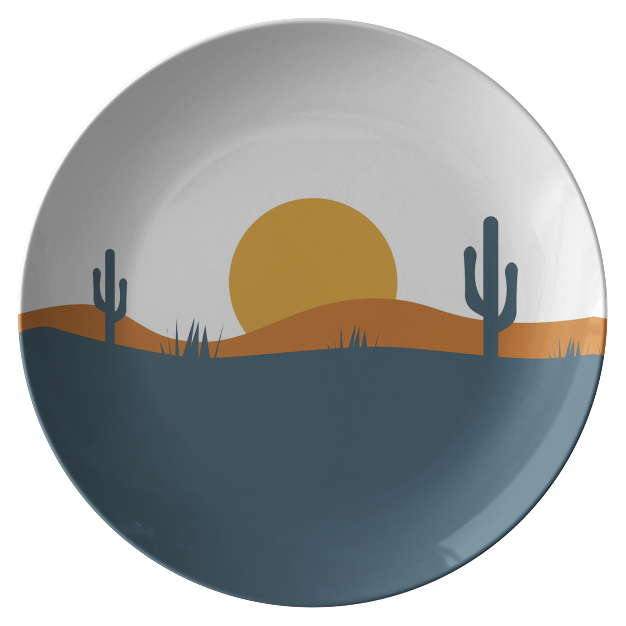 Eco-Friendly Sunset Desert Plastic Dinner Plates - 10 Inch Disposable Plates for Parties, Picnics, BBQs & Outdoor Dining - Durable & Stylish Tableware for Home & Restaurant Use