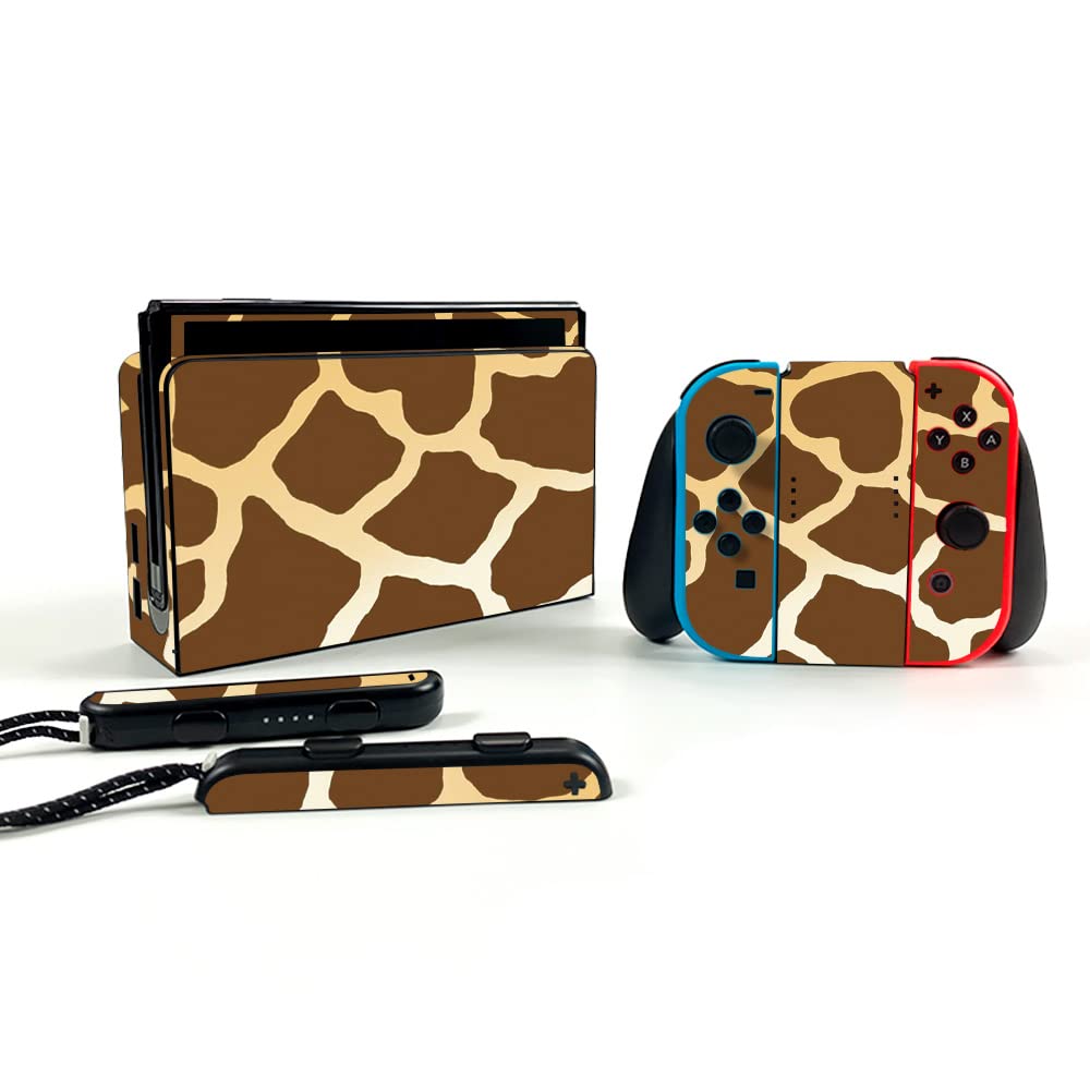 MightySkins Vinyl Decal Skin for Nintendo Switch OLED - Giraffe Pattern | Protective & Durable Custom Wrap Cover | Easy to Apply & Remove | Made in USA | Perfect for Gaming, Travel & Personalization