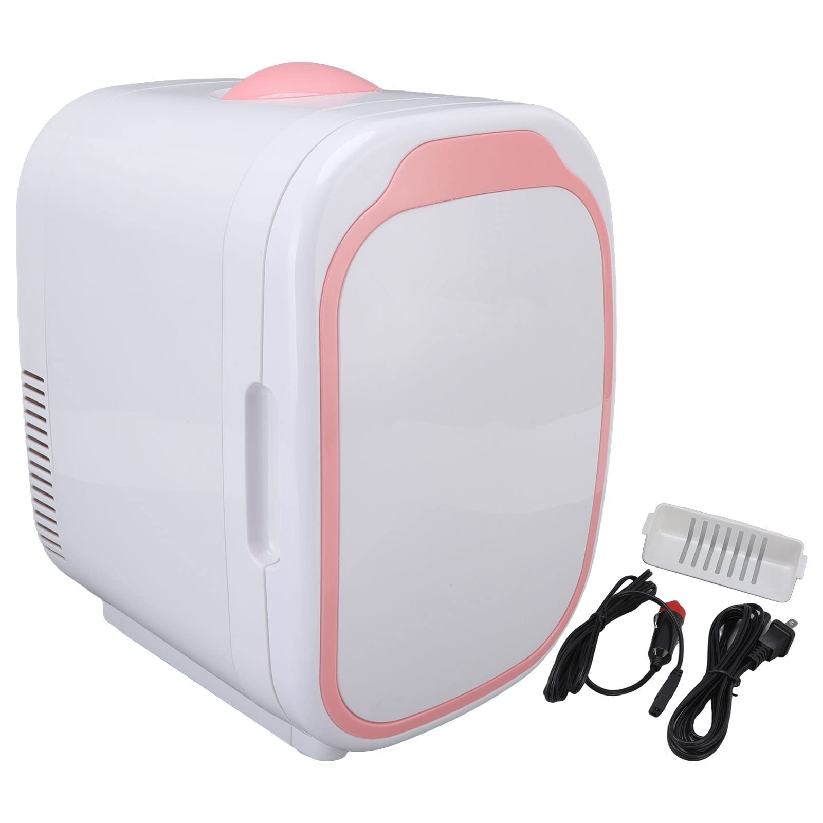 Cryfokt 6L Mini Fridge - Portable Electric Cooler & Warmer for Skincare, Food, Drinks, Medicine - Low Noise Car Refrigerator for Home, Office, Dorm, Camping & Travel - Compact Pink Mini Fridge for Cosmetics, Snacks & Beverages