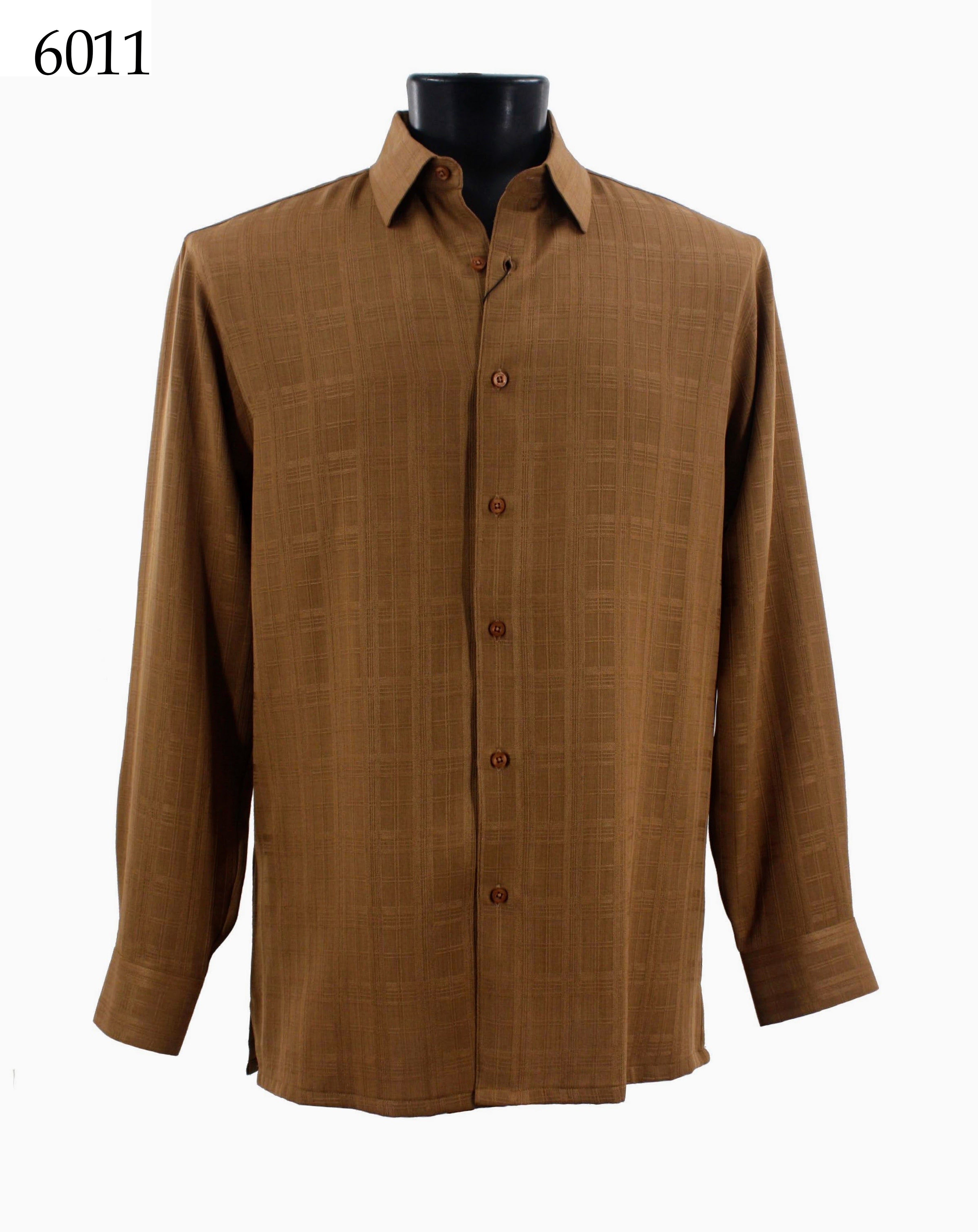 Bassiri Men's Long Sleeve Casual Shirt 6011 - Comfortable Button Down Work Shirt for Office, Business, and Everyday Wear
