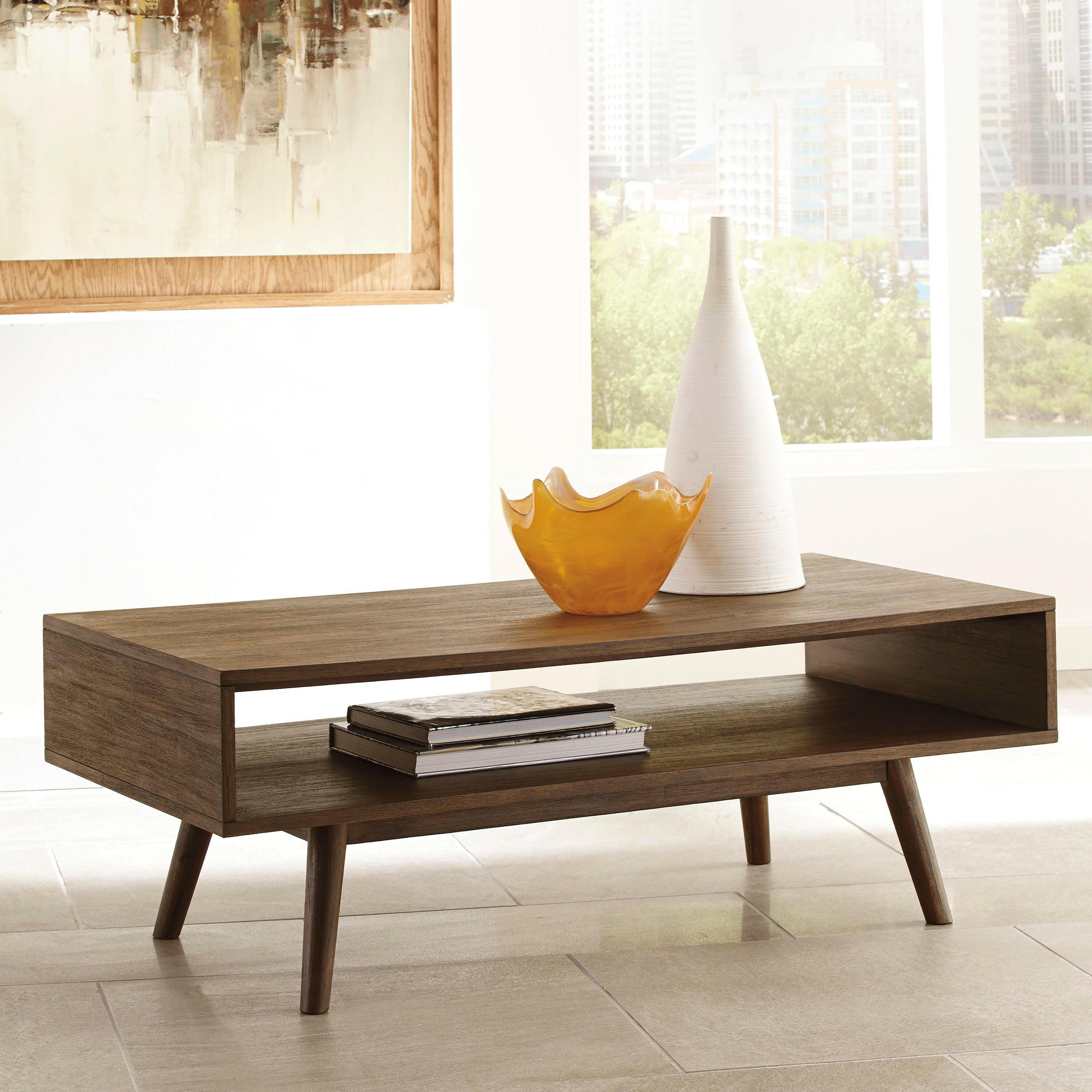 Kisper Cocktail Table T802 - Modern Coffee Table with Glass Top for Living Room, Bar & Lounge - Perfect for Entertaining Guests & Relaxing at Home