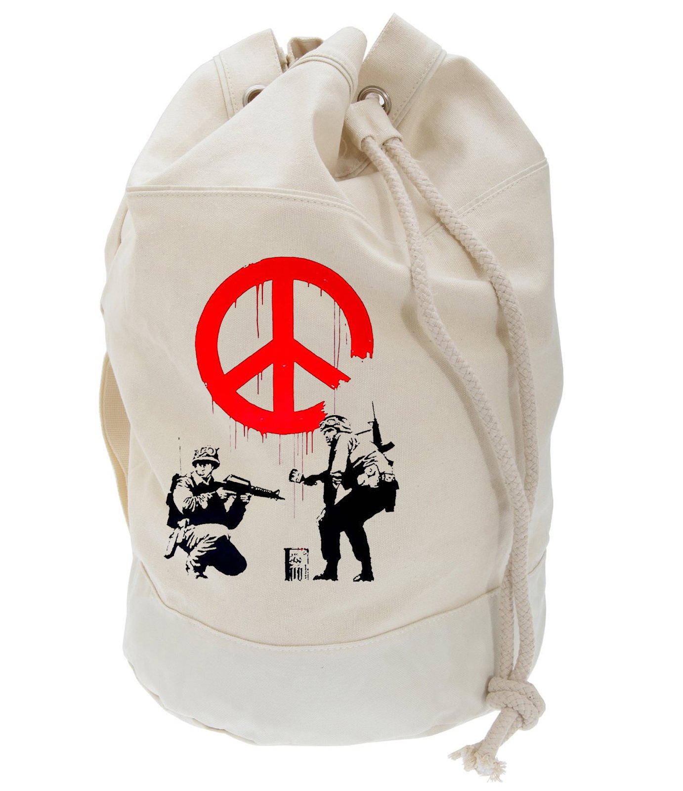 Men's Tribal Graphic T-Shirts with Banksy CND Soldiers Print - Stylish College Rucksack & Beach Bag for Casual Wear, Travel, and Outdoor Activities