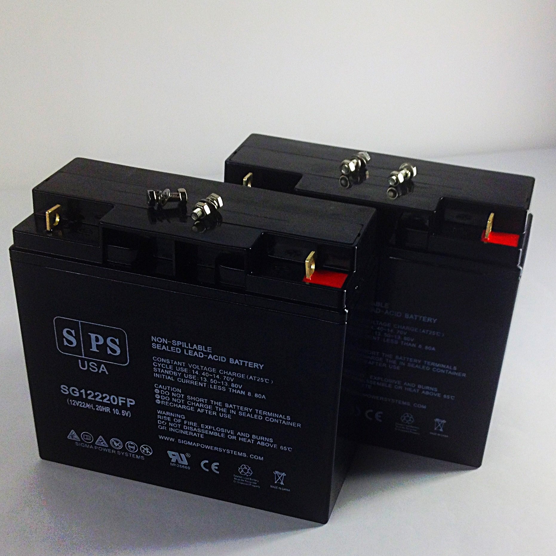 SPS Brand 12V 22Ah Replacement Battery for Shoprider TE 888NB Wheelchair & MKB ES17 12 Scooter Wheelchair (2 Pack) - Perfect for Mobility Scooters and Power Wheelchairs at Home or Outdoors