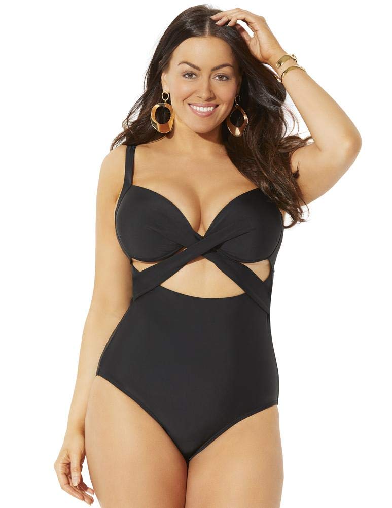 Plus Size Women's One Piece Swimsuit with Cut Out Design & Underwire Support - Flattering Swimwear for Curvy Women | Perfect for Beach Vacations, Pool Parties & Summer Getaways