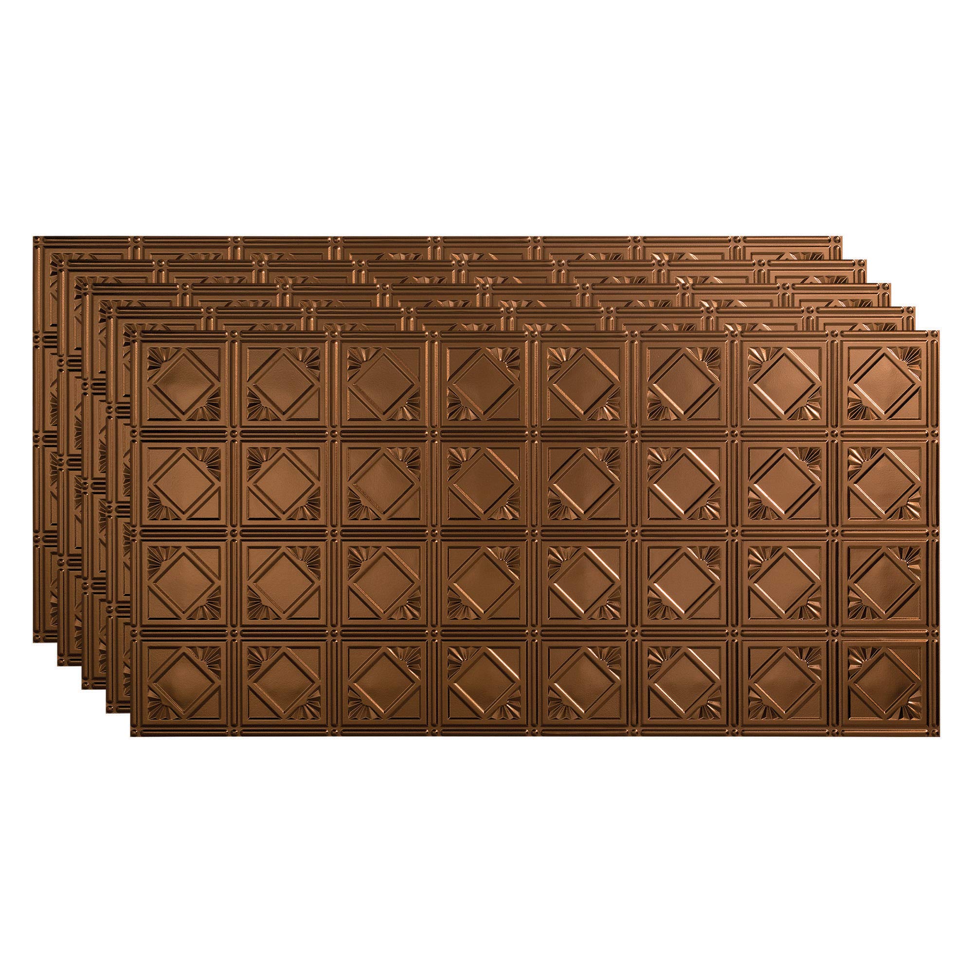 FASÄDE Traditional Style 4-Pack Decorative Vinyl Ceiling Panels 2ft x 4ft Oil-Rubbed Bronze - Easy Glue-Up Installation for Home, Office & Restaurant Interior Design