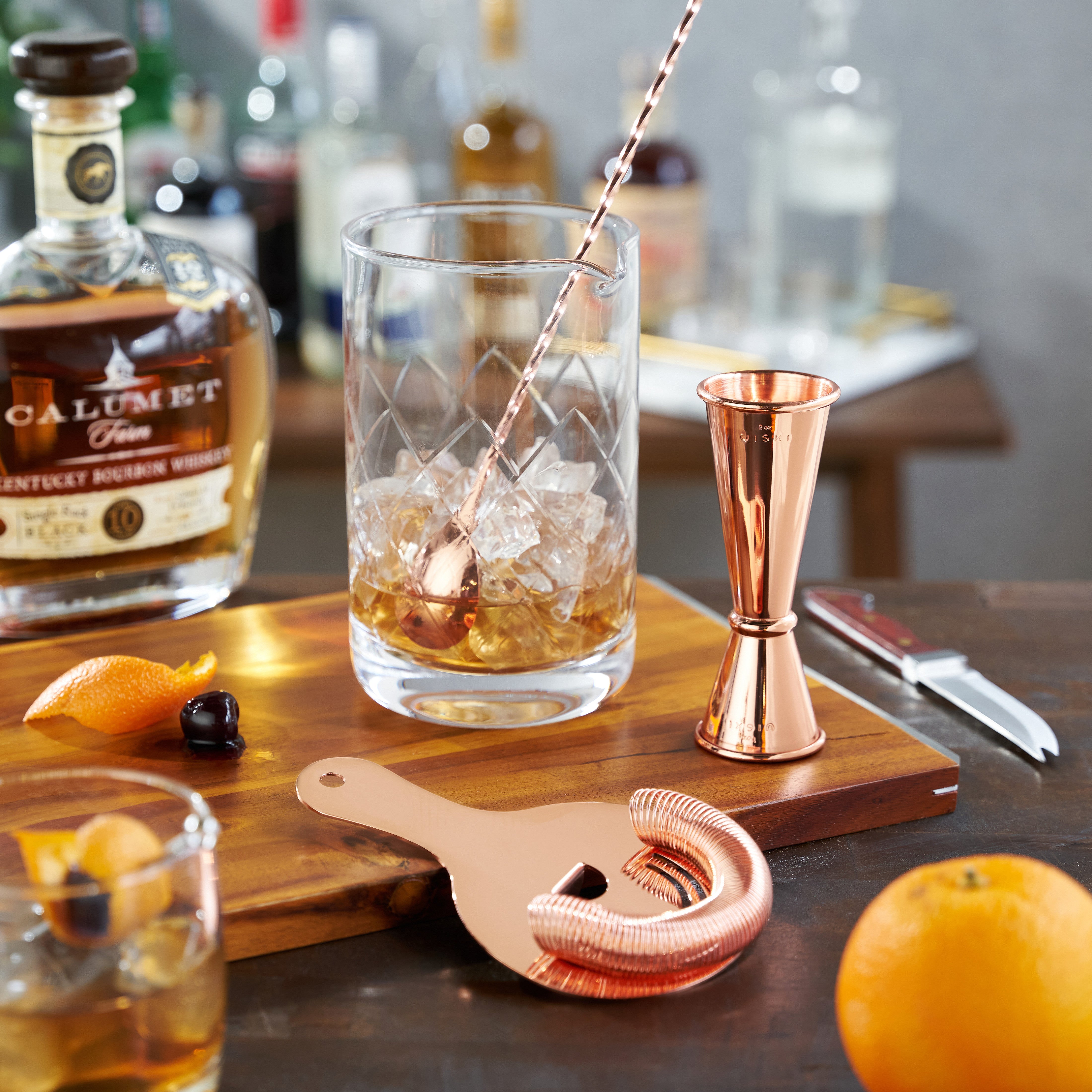 Premium 4-Piece Summit Barware Set - Cocktail Shaker, Jigger, Strainer & Spoon - Perfect for Home Bars, Mixology & Entertaining