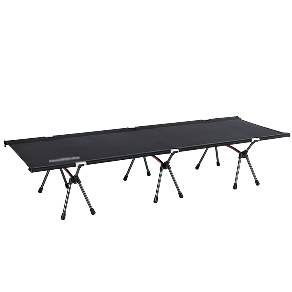 SHIJIANX Portable Folding Camping Bed with Storage Bag - Heavy Duty 330 lbs Capacity, Adjustable Height - Perfect for Outdoor Camping, Travel, Office Nap & Guest Bed (Black/Khaki)