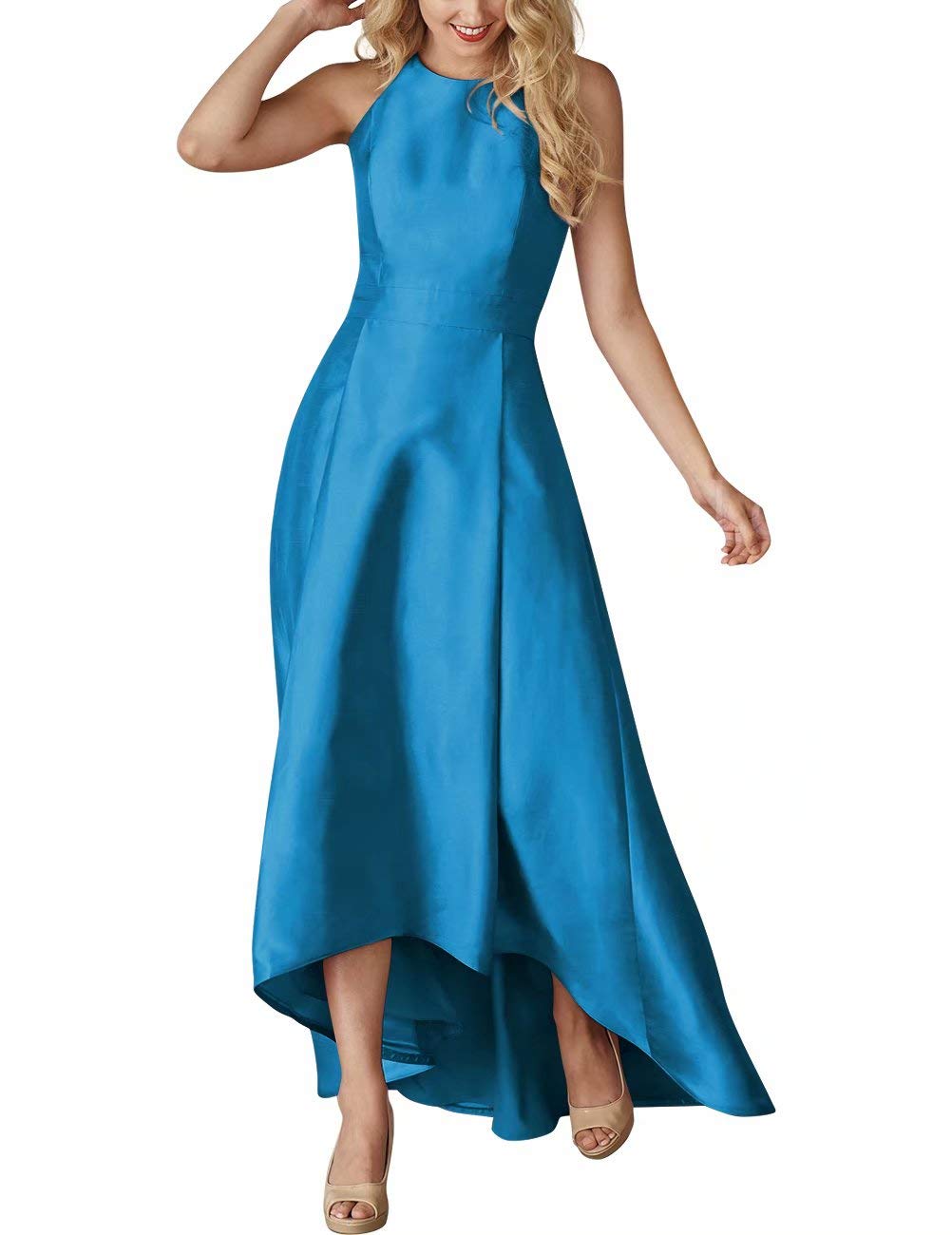 Lilibridal Women's Satin High-Low Bridesmaid Dress - Black Prom Evening Gown for Weddings, Parties & Formal Events