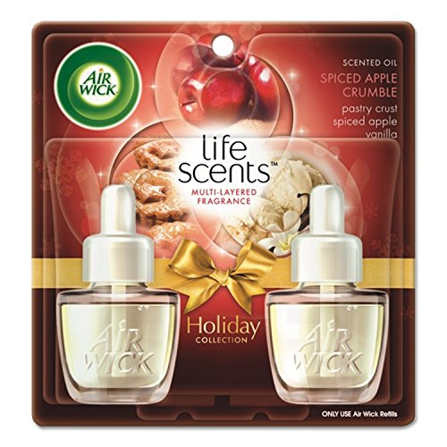 Air Wick Scented Oil Refills - Warm Apple Crumble Fragrance (12 Pack, 6x2x0.67oz) | Long-Lasting Home Air Freshener for Living Room, Bedroom & Office | Eliminates Odors & Creates Cozy Autumn Atmosphere