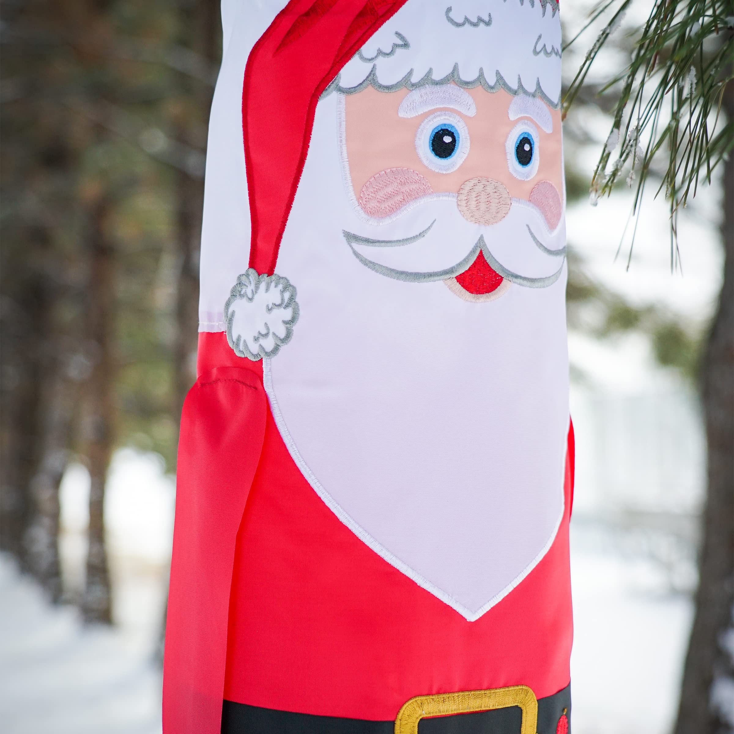 Lil' Santa Buddy Windsock - Festive Holiday Outdoor Christmas Decor for Garden, Patio, and Yard - Perfect for Seasonal Celebrations and Winter Decorations