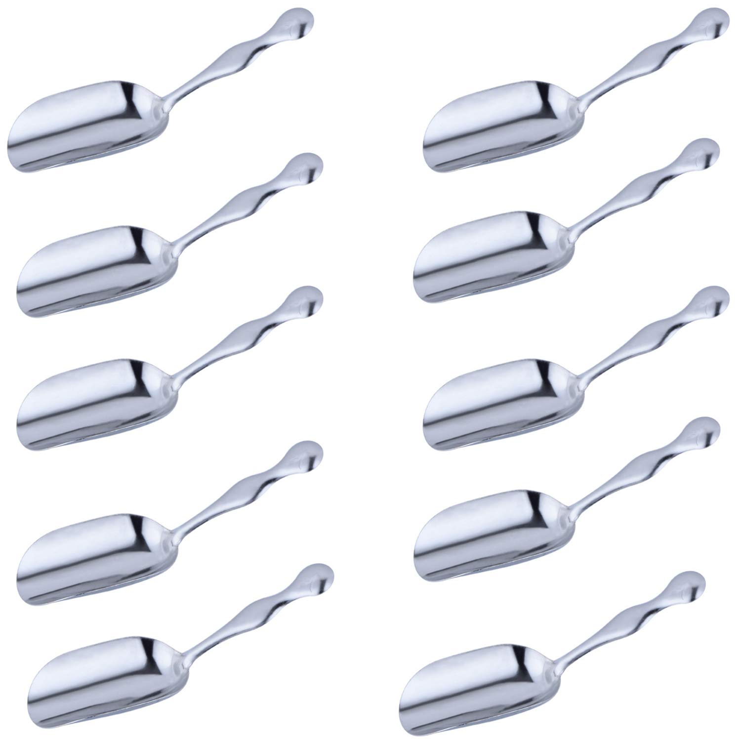 10 Pcs Mini Stainless Steel Candy Scoops - Perfect for Tea, Coffee, Ice Cream, Desserts & Sugar - Ideal for Home Kitchen, Buffet & Party Serving