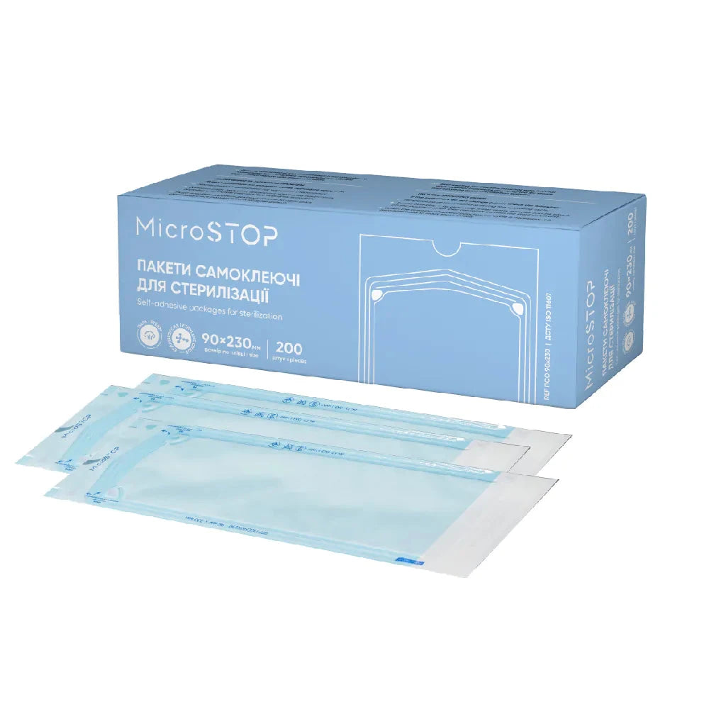 Autoclave Sterilization Pouches - Self Adhesive, 90x230mm (200 Pcs) - Perfect for Dental, Medical & Laboratory Equipment Sterilization