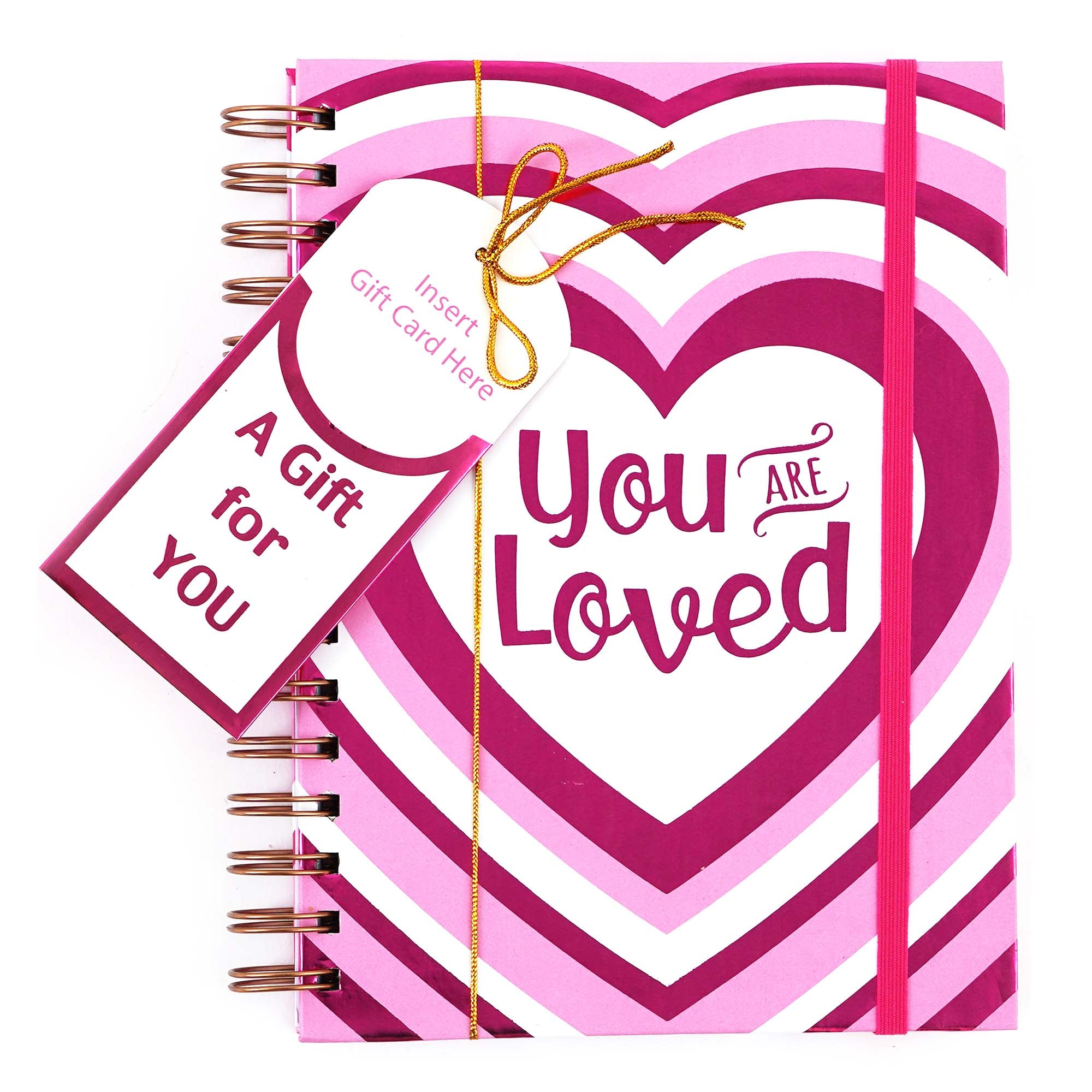 160-Sheet/320-Page Chunky Spiral Notebook with Gift Card Envelope, Heart Design, 8.5