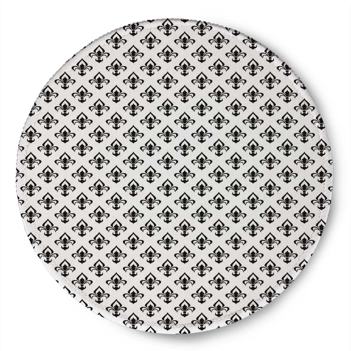 Custom Non-Slip Rubber Round Gaming Mouse Pad Set - Western Baroque Design, 7.9×7.9×0.12 Inches (4-Pack) for PC, Laptop, Office & Home Workspace