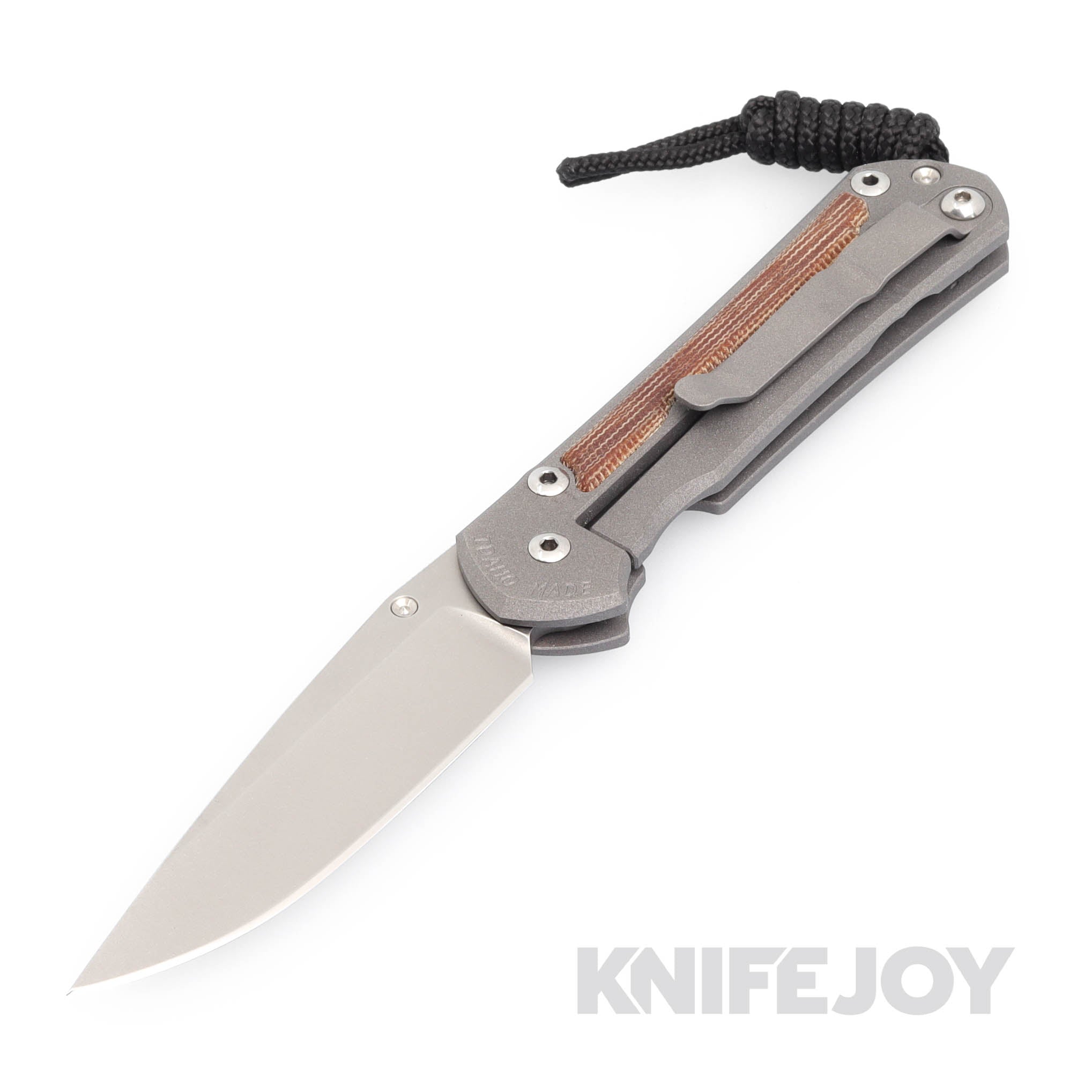 Chris Reeve Knives Small Sebenza 31 LH - Natural Canvas Micarta Inlay Drop Point Folding Knife | EDC, Outdoor, Camping & Survival Gear