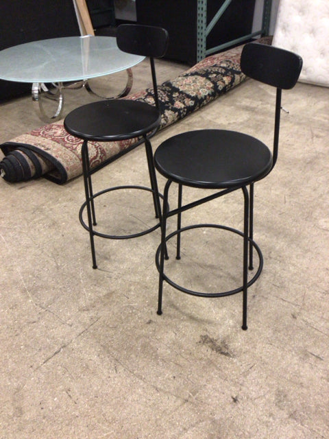 2-Pack Black Bar Stools for Kitchen Island, Counter Height Swivel Stools with Backrest - Modern Dining Chairs for Home, Cafe & Restaurant Use