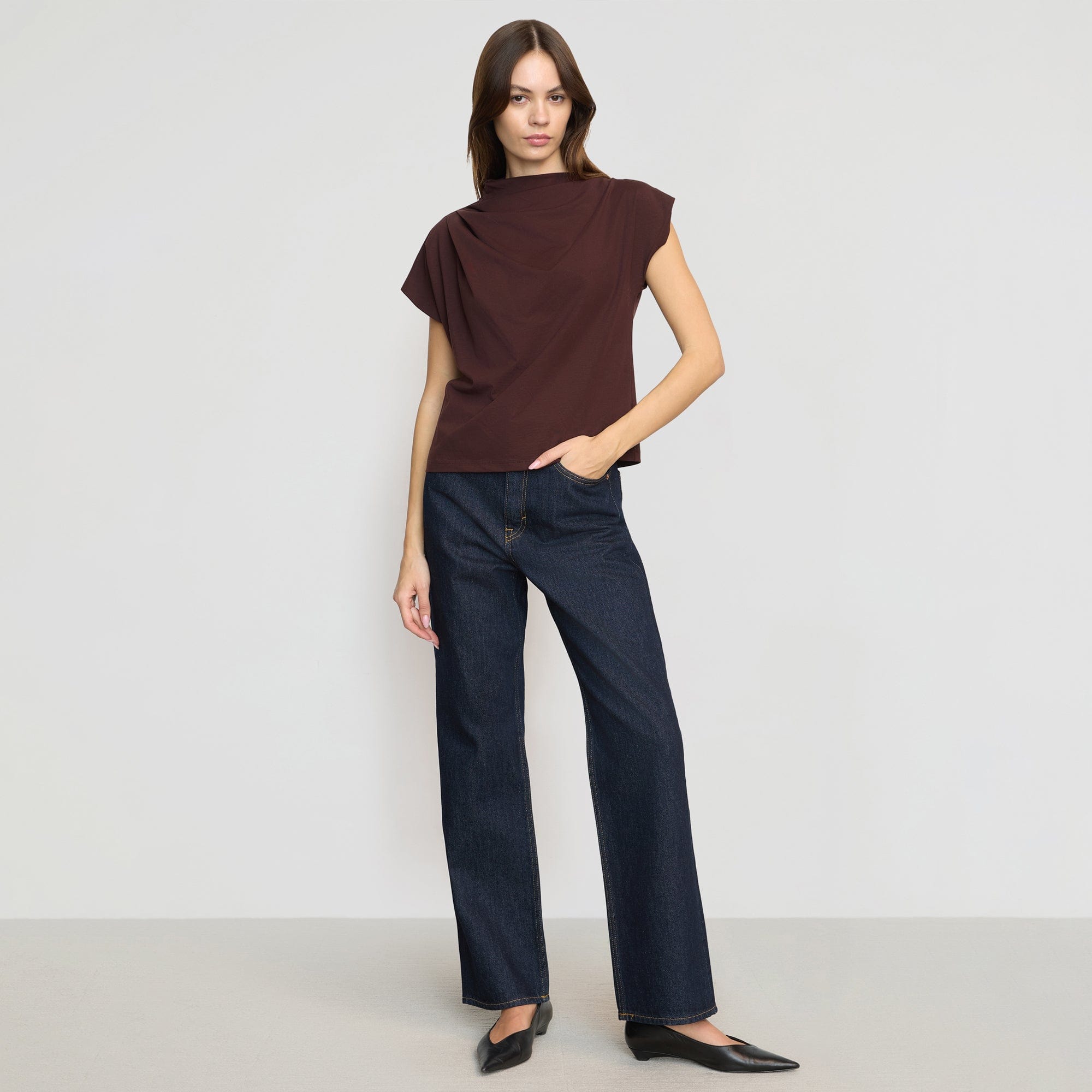 Kenny Asymmetric Neck T-Shirt for Women - Trendy Off-Shoulder Casual Top for Streetwear & Summer Outfits