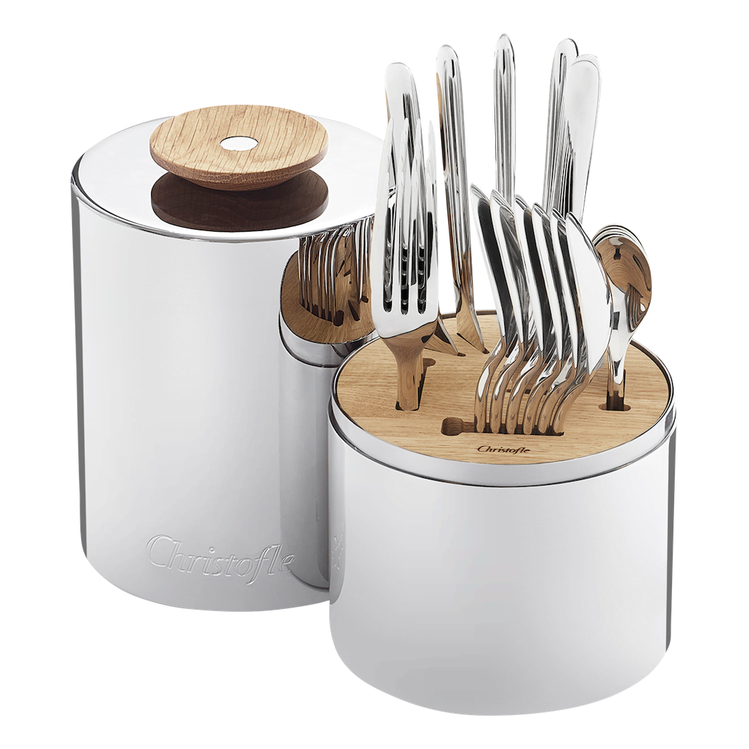 Essentiel 24-Piece Stainless Steel Flatware Set - Complete Dinnerware Set for 6, Perfect for Everyday Dining & Formal Occasions