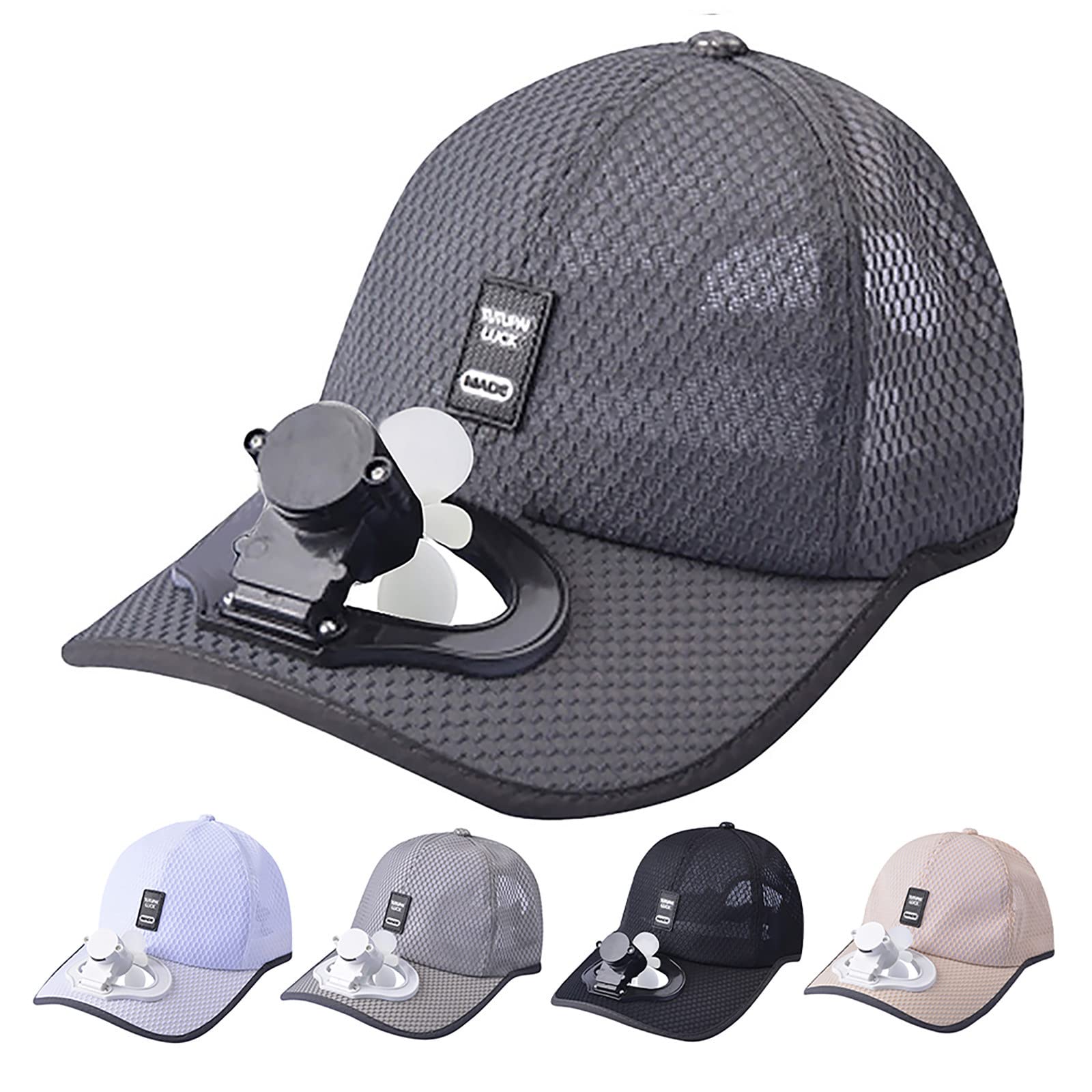 USB Rechargeable Cooling Fan Baseball Cap - Breathable Summer Sun Hat with Built-in Fan for Outdoor Sports, Hiking, and Beach Activities