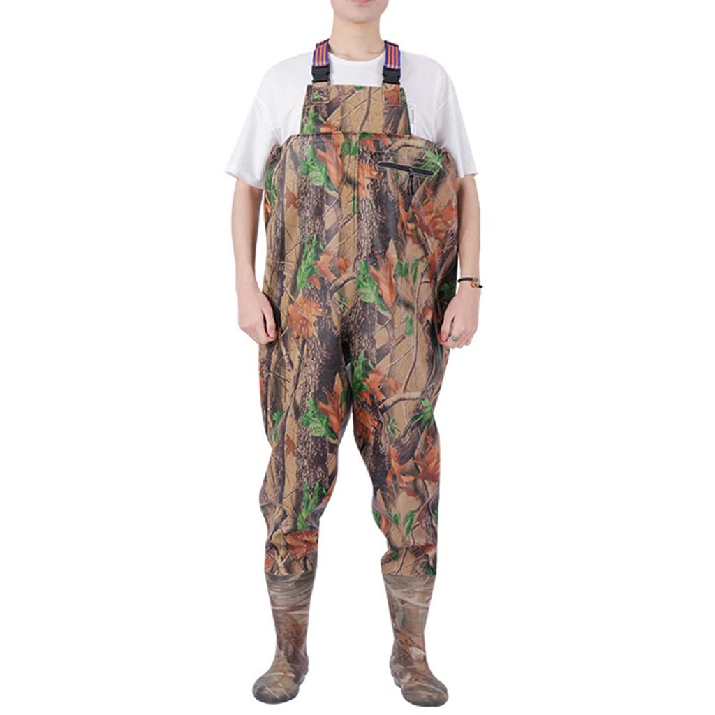 **Men's & Women's Camo PVC Waterproof Chest Waders with Boots - Seam Sealed Bootfoot for Hunting & Fishing - Ideal for Wetlands, Rivers & Outdoor Adventures**