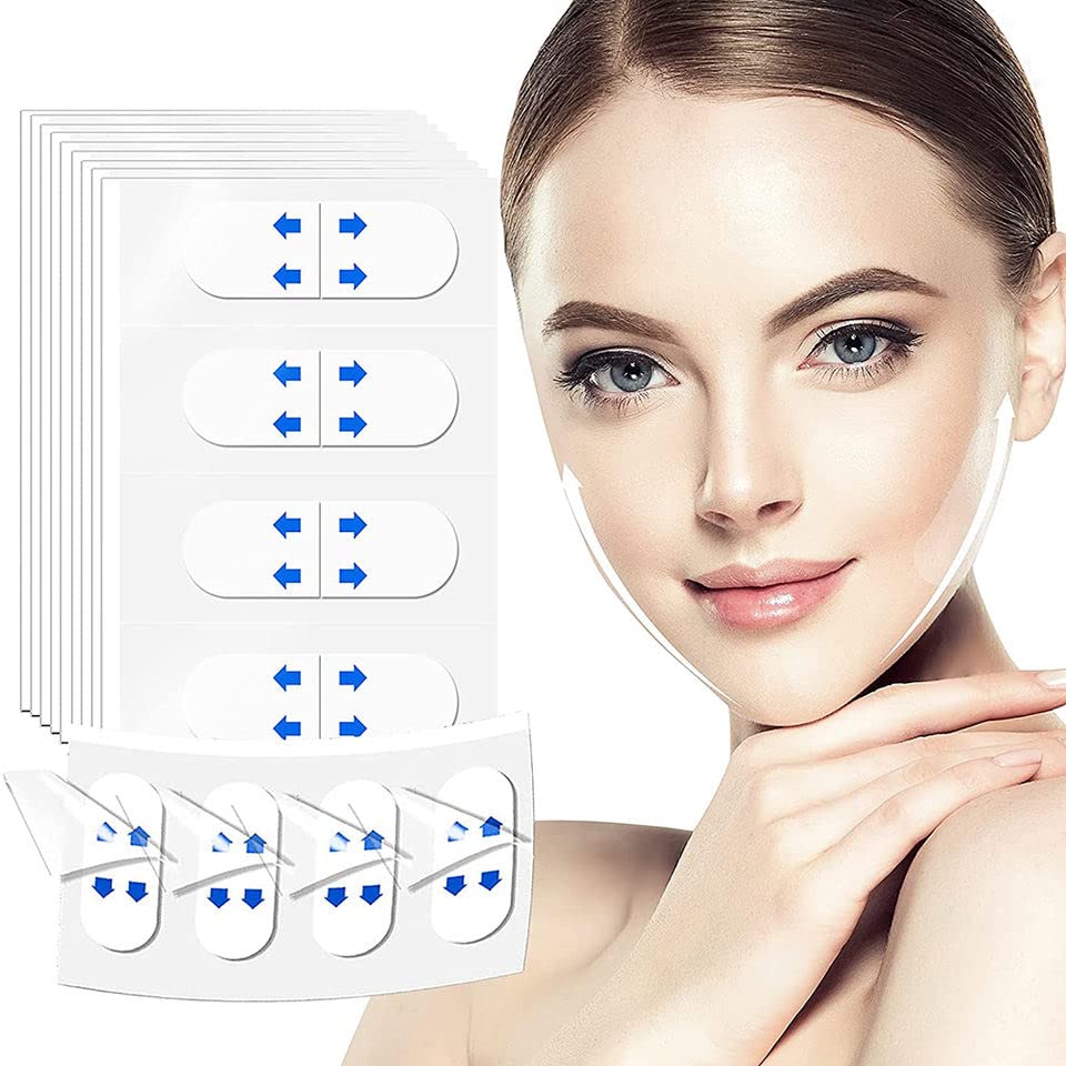 Silent Face Lift Tape - Invisible Facial Lifting Tape for Double Chin & Jowls | Instant Neck Tightening | Waterproof Makeup Stickers (40 Pcs) - Perfect for Weddings, Photos & Everyday Youthful Look