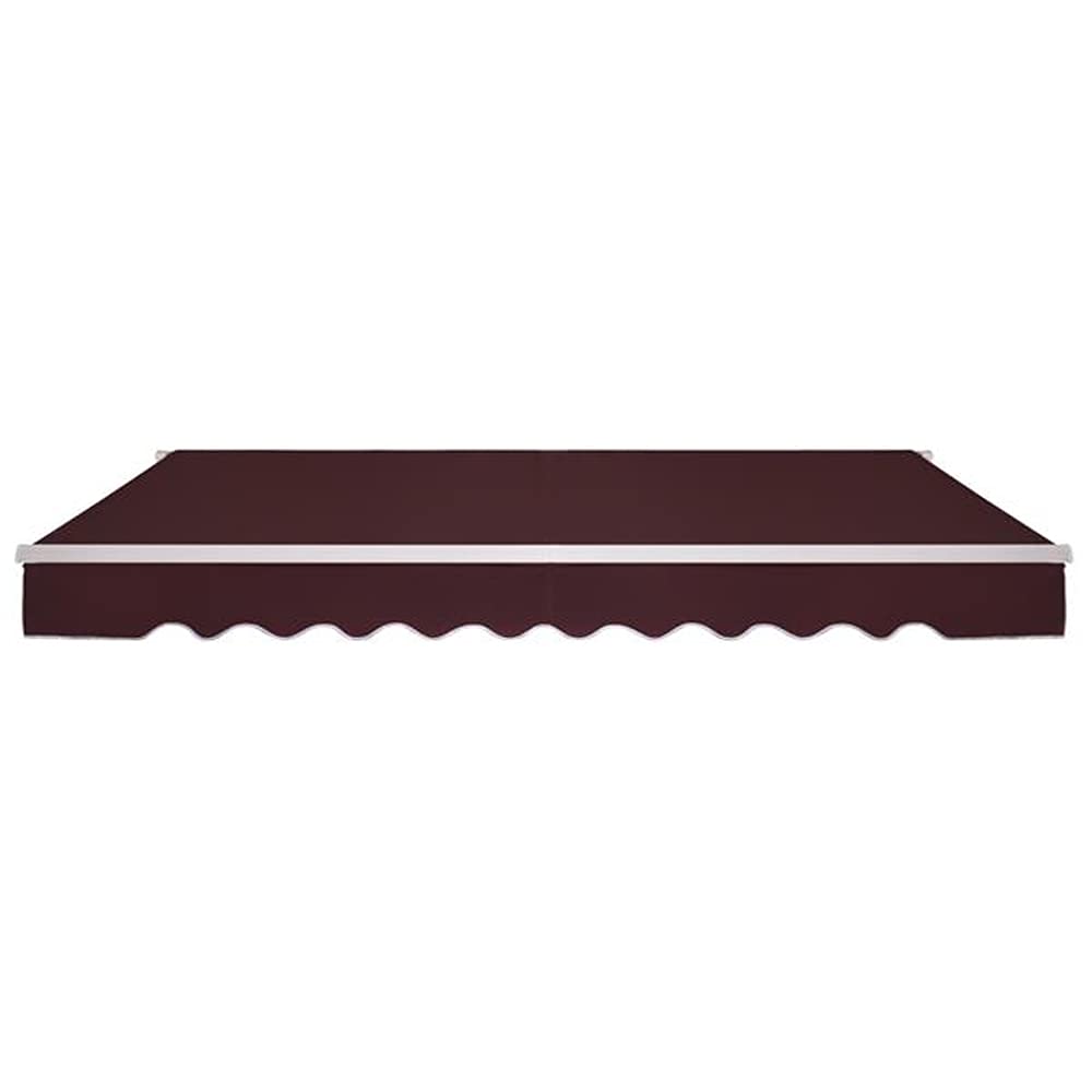 12x10 ft Retractable Manual Patio Awning - Wine Red Sun Shade Canopy for Garden, Courtyard, Shop, Restaurant & Cafe | Perfect for Outdoor Dining, Relaxation & Commercial Spaces