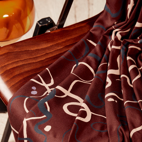 Eco-Friendly Viscose Twill Fabric - Lenzing™ EcoVero™ Sustainable Fibers by Atelier Brunette in Misty Rust | Perfect for Dresses, Skirts & Sustainable Fashion