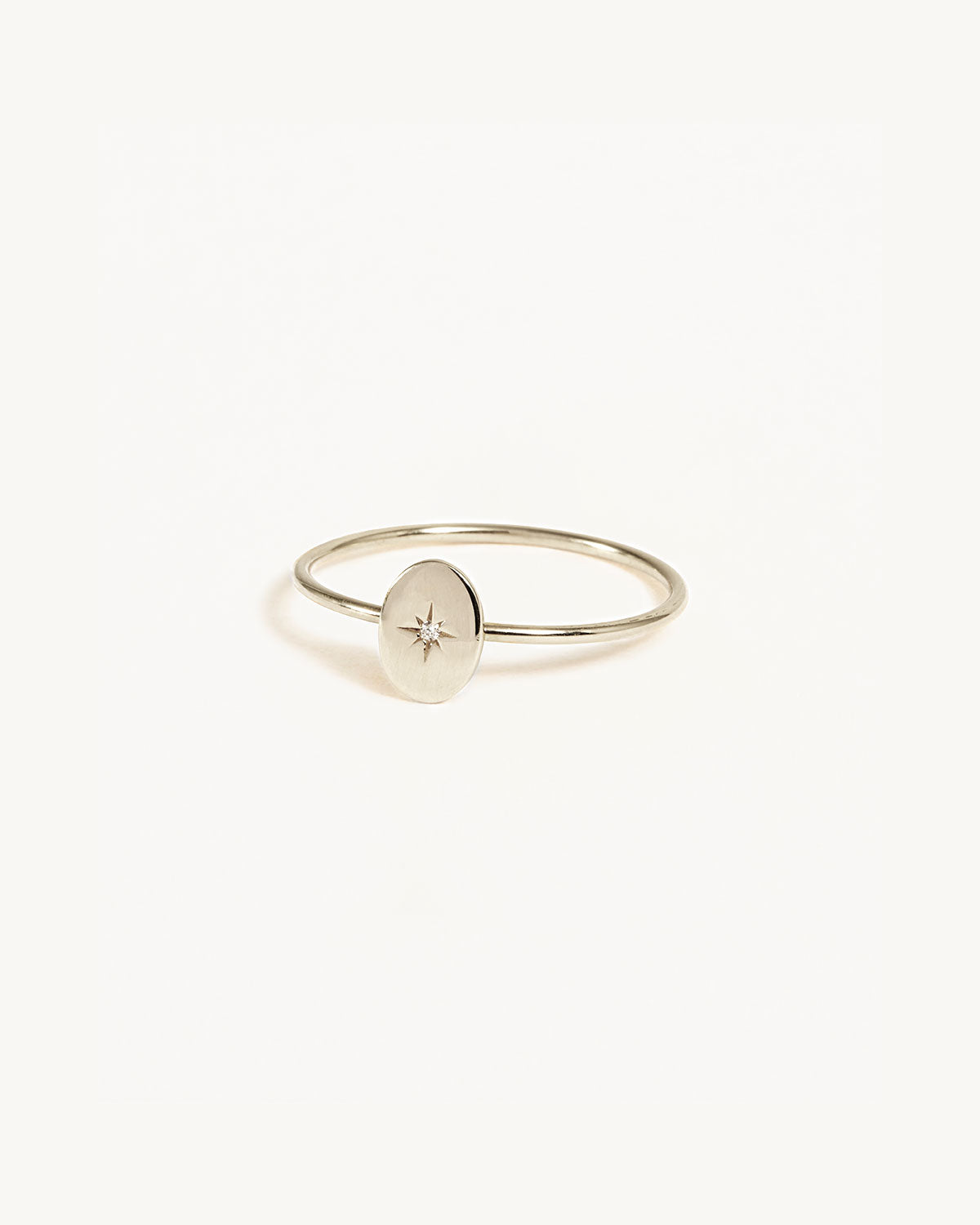 14K Solid White Gold Shine Your Light Ring - Elegant Stackable Ring for Women, Perfect for Everyday Wear, Anniversary Gifts & Special Occasions